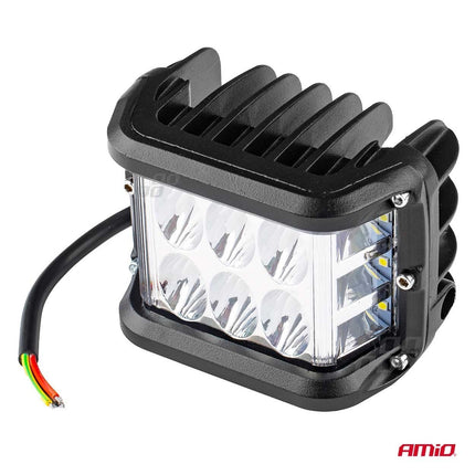 AMiO Krachtige Werklamp AWL08 12 LED (2 lampen) 9 - 36V Verstraler Spot Robuust Offroad - VCTparts.nl