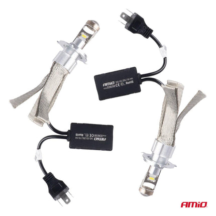 AMiO LED Autolampen FLEX+ serie H4 lens 12V 24V 6000K Canbus Dimlichten Wit - VCTparts.nl