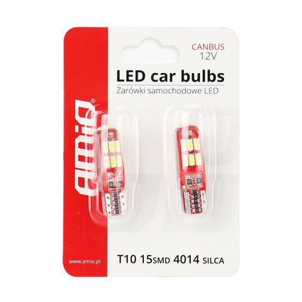 AMiO AMiO LED CANBUS 15SMD 4014 T10e (W5W) SILCA Wit 12V AMiO 3
