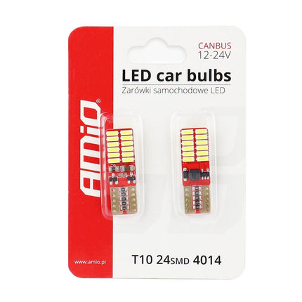 AMiO AMiO LED CANBUS 24SMD 4014 T10e (W5W) Wit 12V/24V AMiO 3