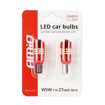 AMiO AMiO LED CANBUS 27SMD 3014 T10e (W5W) Wit 12V/24V AMiO 3