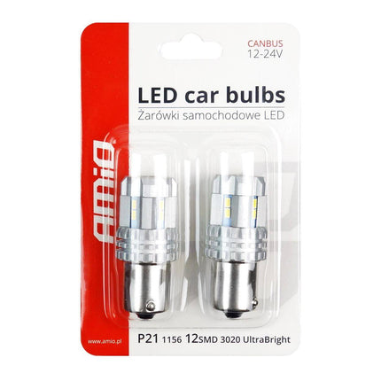 AMiO AMiO LED CANBUS 3020 UltraBright 22SMD 1156 BA15S P21W R10W R5W Wit 12V/24V AMiO 2