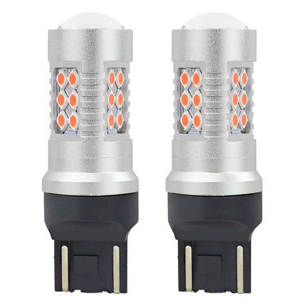 AMiO LED CANBUS 3030 24SMD T20 7443 WR21/5W Rood 12V/24V - VCTparts.nl