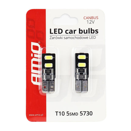 AMiO AMiO LED CANBUS Lamp 5600K 4SMD 5730 T10 (W5W) Wit Helder 5