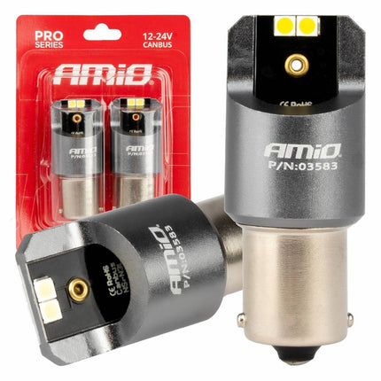 AMiO AMiO LED CANBUS PRO serie BA15S P21W 4x3030 SMD Wit 12/24V AMiO 4