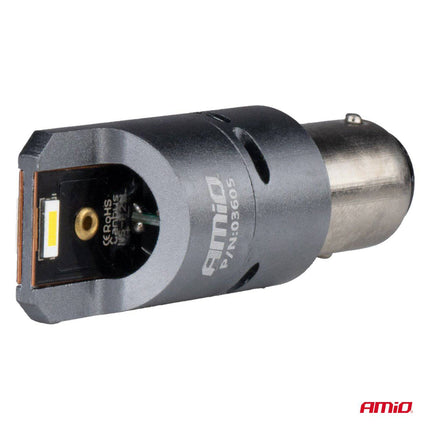 AMiO LED CANBUS PRO serie BAY15D P21/5W 2x1860SMD Wit 12/24V FULL CANBUS met VENTILATOR - VCTparts.nl