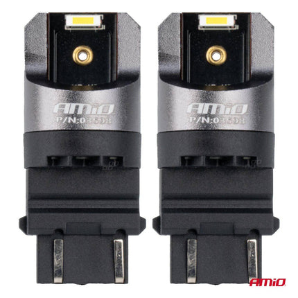 AMiO LED CANBUS PRO serie P27/7W 2x3157 SMD Wit 12V 24V - VCTparts.nl