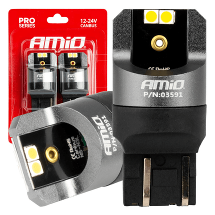 AMiO AMiO LED CANBUS PRO serie T20 7443 W21/5W 4x3030 SMD Wit 12/24V AMiO 1