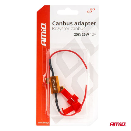 AMIO LED Canbus Weerstand 25 Ohm 25W - Voorkomt CANBUS Foutmeldingen Storing Oplossen - VCTparts.nl