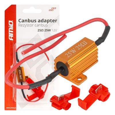 AMIO LED Canbus-Widerstand 25 Ohm 25 W - Verhindert CAN-Bus-Fehlermeldungen (Fehlerbehebung)