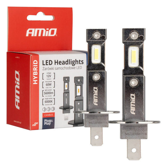 AMIO LED H1 Koplampen Hybrid Series 6000K Canbus 60W – Krachtige en Stijlvolle Autoverlichting - VCTparts.nl