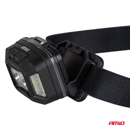 AMiO LED Hoofdlamp 2xXPG+10SMD 1800mAh SUPER BRIGHT – USB Oplaadbaar Met Multi - Lichtmodi - Voor Outdoor Workshop en Noodsituaties - VCTparts.nl