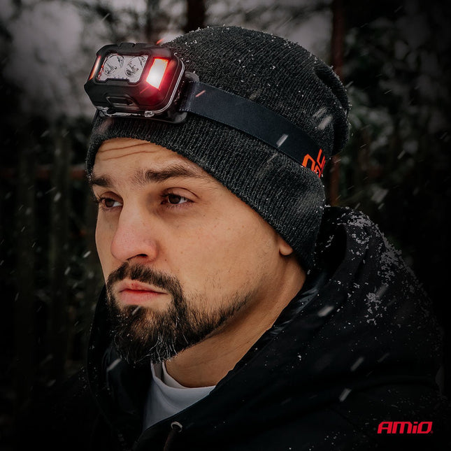 AMiO LED Hoofdlamp 2xXPG+10SMD 1800mAh SUPER BRIGHT – USB Oplaadbaar Met Multi - Lichtmodi - Voor Outdoor Workshop en Noodsituaties - VCTparts.nl