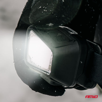 AMiO LED Hoofdlamp COB 1800mAh met Bewegingssensor - USB Oplaadbaar en Verstelbare Hoofdband - Voor Outdoor Workshop en Noodsituaties - VCTparts.nl