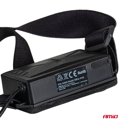 AMiO LED Hoofdlamp T6 3600mAh Met Bewegingssensor Zoomfunctie en ABS+Aluminium Behuizing - voor Werk Outdoor en Noodsituaties - VCTparts.nl