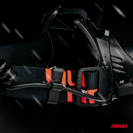 AMiO LED Hoofdlamp T6 3600mAh Met Zoomfunctie - Aluminium Behuizing en Oplaadbare Batterijen voor Outdoor Werkplaats en Noodsituaties - VCTparts.nl