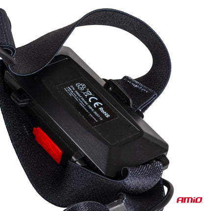 AMiO LED Hoofdlamp T6 3600mAh Met Zoomfunctie - Aluminium Behuizing en Oplaadbare Batterijen voor Outdoor Werkplaats en Noodsituaties - VCTparts.nl