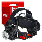 AMiO LED Hoofdlamp T6 3600mAh Met Zoomfunctie - Aluminium Behuizing en Oplaadbare Batterijen voor Outdoor Werkplaats en Noodsituaties - VCTparts.nl