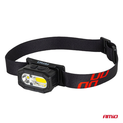 AMiO LED Hoofdlamp XPG+COB 1000mAh met Bewegingssensor - USB Oplaadbaar en Verstelbare Hoofdband - voor Outdoor Workshop en Noodsituaties - VCTparts.nl