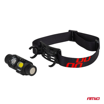 AMiO LED Hoofdlamp XPG+COB 1200mAh Met Bewegingssensor - USB Oplaadbaar en Verstelbare Hoofdband - voor Werk Outdoor en Noodsituaties - VCTparts.nl