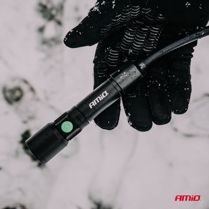 AMiO LED Inspectielamp 2xP50 1000mAh Halslamp met Flexibele Hals - Zoomfunctie en Oplaadbare Batterijen - Voor Werkplaats en Noodsituaties - VCTparts.nl