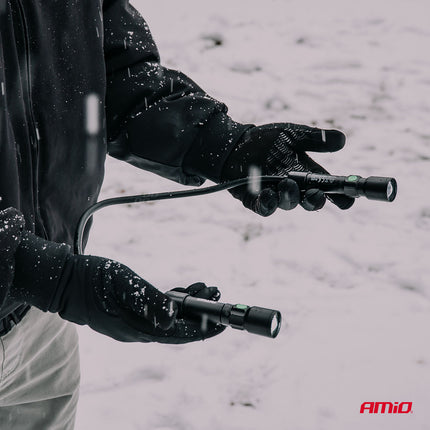 AMiO LED Inspectielamp 2xP50 1000mAh Halslamp met Flexibele Hals - Zoomfunctie en Oplaadbare Batterijen - Voor Werkplaats en Noodsituaties - VCTparts.nl