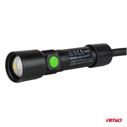 AMiO LED Inspectielamp 2xP50 1000mAh Halslamp met Flexibele Hals - Zoomfunctie en Oplaadbare Batterijen - Voor Werkplaats en Noodsituaties - VCTparts.nl