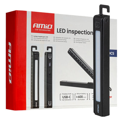 AMiO LED-Inspektionslampen-Set 10x XTE+SMD 600mAh mit kompaktem Design - USB-aufladbar und mehrere Lichtmodi - Für Werkstatt und Notfallsituationen