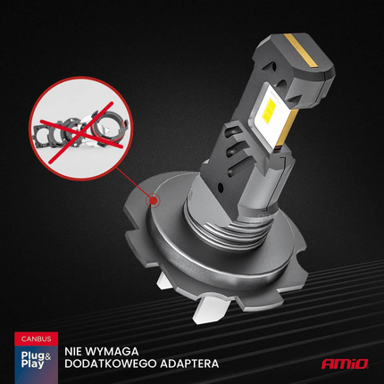 AMiO AMiO LED Koplampen + Grootlicht Hybrid series H7 (H18) Wit 6000K - 5600LM Canbus 60W 4 stuks Combideal 7