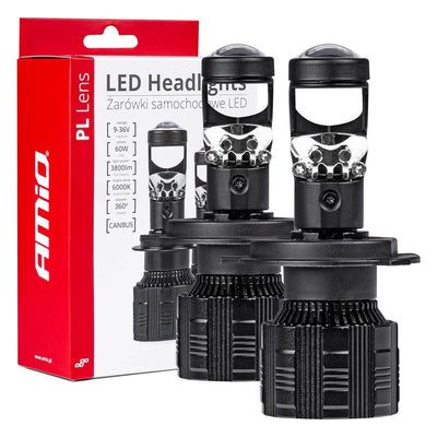 Amio-LED-Scheinwerfer H4/H19 Pl-Lenserie Dimlich Wit