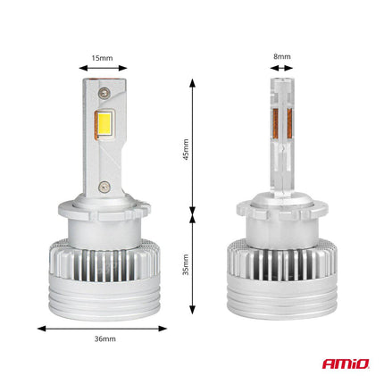 AMiO LED Koplampen X AllinOne - serie D2S D2R D4S D4R canbus 6000K Dimlichten Wit - VCTparts.nl