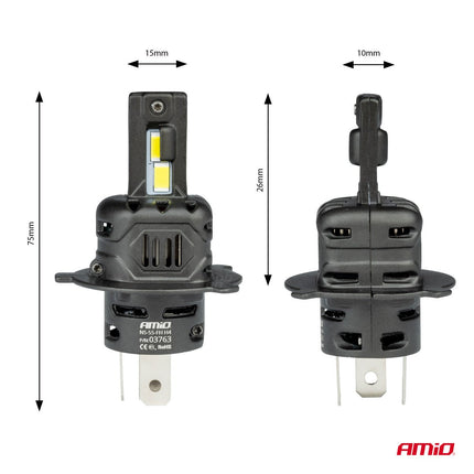 AMiO AMiO LED Koplampen X4 - serie AVIATOR H4/H19 6500K max 44W Dimlichten Wit AMiO 3