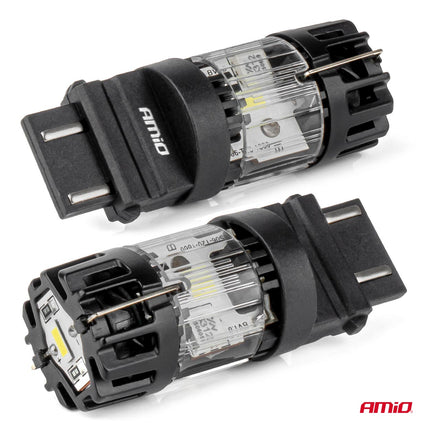 AMiO AMiO LED Lamp LumiTec 3157 P27/7W 12V FULL CANBUS – Krachtige Witte LED Vervanger (1 stuk) AMiO 3