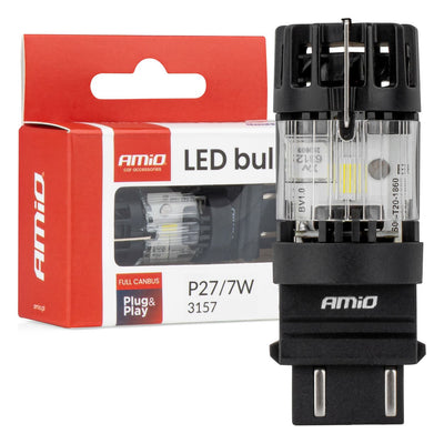 AMiO LED-Lampe LumiTec 3157 P27/7W 12V FULL CANBUS – Leistungsstarke weiße LED-Ersatzlampe (1 Stück)