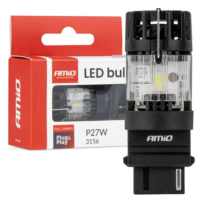 AMiO LED-Lampe LumiTec 3157 P27W 12V FULL CANBUS – Leistungsstarke weiße LED-Ersatzlampe (1 Stück)