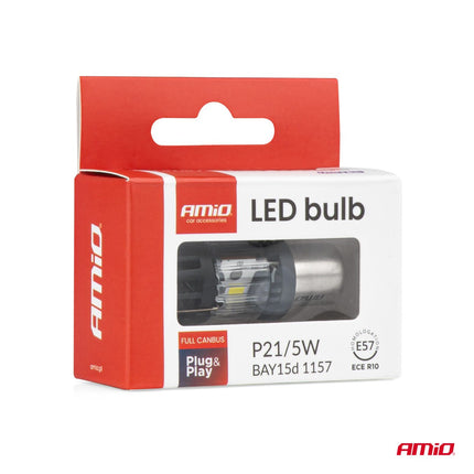 AMiO AMiO LED Lamp LumiTec BAY15D P21/5W 12V FULL CANBUS – Helder Wit LED Vervanger (1 stuk) AMiO 5