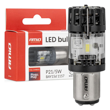 AMiO AMiO LED Lamp LumiTec BAY15D P21/5W 12V FULL CANBUS – Helder Wit LED Vervanger (1 stuk) AMiO 1