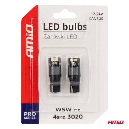 AMiO AMiO LED - lampen CANBUS 2016 3020 4SMD T10 W5W W10W 12V/24V AMiO 5