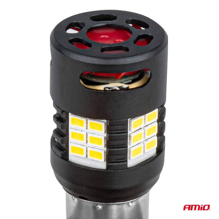 AMiO AMiO LED - LAMPEN CANBUS PRO - serie 1156 BA15S P21W R10W R5W 24x3020 SMD VENTILATOR Wit 12V/24V AMiO 4