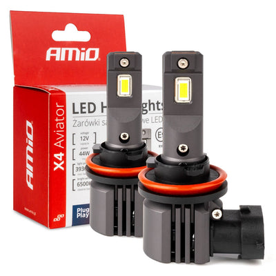 AMIO -LED -Nebelscheinwerfer X4 Serie Aviator H8/H9/H11/H16 6500K Max