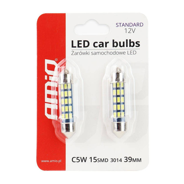 AMiO AMiO LED STANDAARD 3014 15SMD Festoen C5W C10W C3W 39mm Wit 12V AMiO 2
