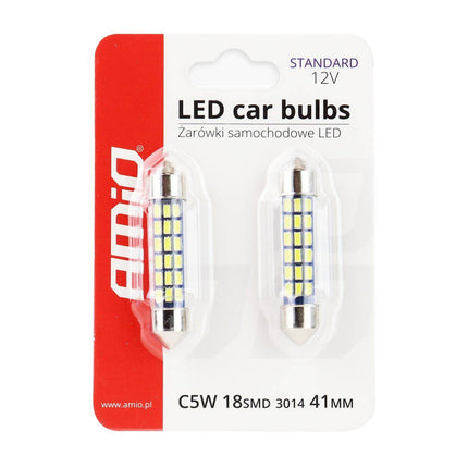 AMiO AMiO LED STANDAARD 3014 18SMD Festoen C5W C10W C3W 41mm Wit 12V AMiO 2