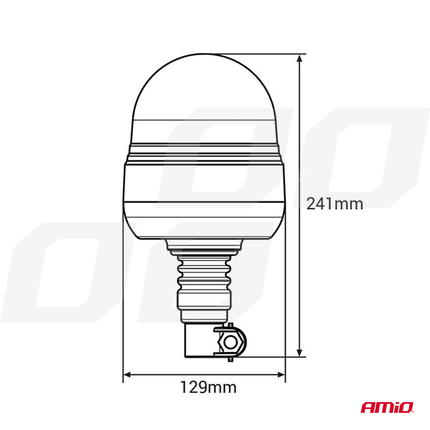 AMiO AMiO LED Zwaailamp Waarschuwingslamp WAR09P - ECE R65 R10 39LED 12/24V IP56 Oranje AMiO 4