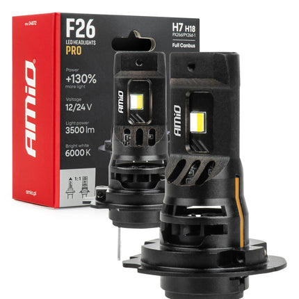 AMiO AMiO LumiTec F26 Night Breakers H7 H18 +130% PRO LIMITED LED Koplampen - 68W 12V 24V FULL CANBUS Dimlicht Grootlicht AMiO 1