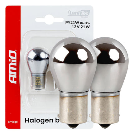 AMiO AMiO LumiTec PY21W Chrome Off - Road Halogeen Autolampen – Trillings - en Hittebestendig BAU15s 12V 21W (2 stuks) AMiO 1