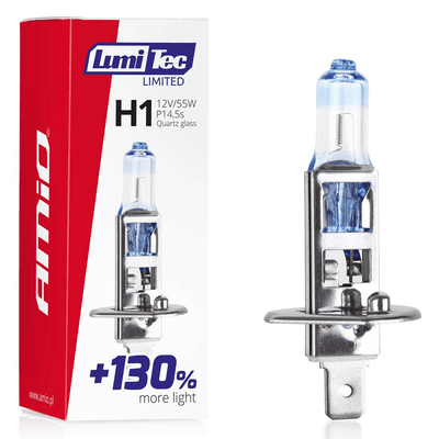 AMIO LUMITEC SILBER HALOGEN DIMLICHT +130% H1 12V 55W (1 Stück)