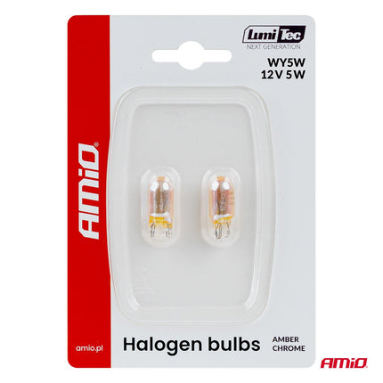AMiO LumiTec WY5W Amber Chrome Halogeen Autolampen – W2.1x9.5d 12V 5W (2 stuks) - VCTparts.nl