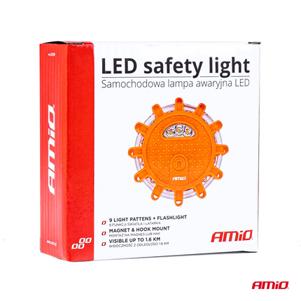 AMiO AMiO Magnetische Verkeer Noodgeval Waarschuwings - disk 16LED 3xAAA IP65 (12SMD + 3SMD) Oranje AMiO 8