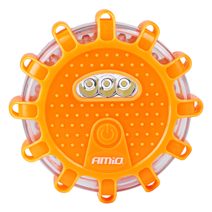 AMiO AMiO Magnetische Verkeer Noodgeval Waarschuwings - disk 16LED 3xAAA IP65 (12SMD + 3SMD) Oranje AMiO 2