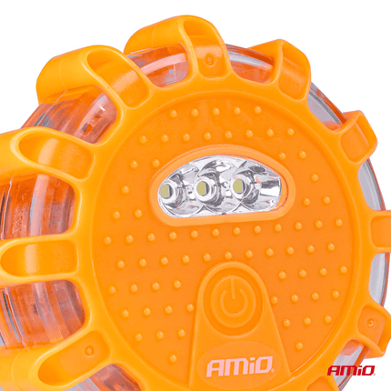 AMiO AMiO Magnetische Verkeer Noodgeval Waarschuwings - disk 16LED 3xAAA IP65 (12SMD + 3SMD) Oranje AMiO 4